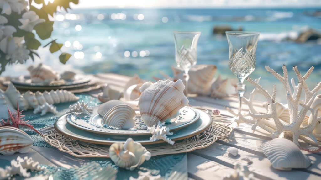 Digital Table Setting with Coastal Elegance
